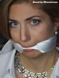 Photo of Stephanie Bonham-Carter in bondage.